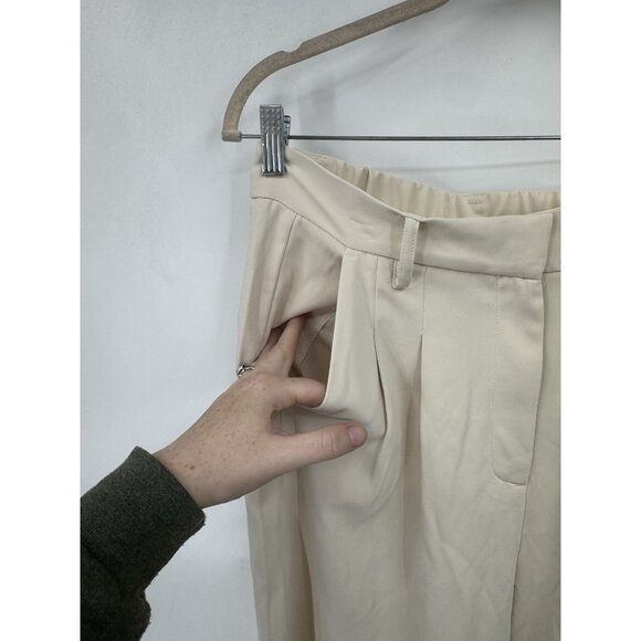 French Connection Wide Leg Trouser Women Medium Cream NEW Workwear - Picture 9 of 9